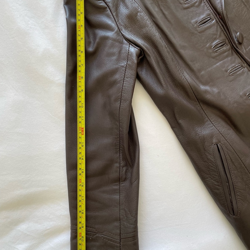 COPY - Hand made Leather Jacket Brown Size M - Picture 6 of 7